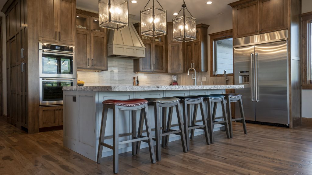 Hickory Solid Hardwood Floor with Dark Stain