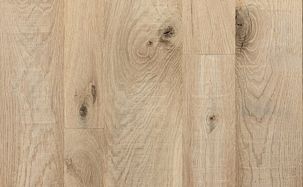 White oak hardwood flooring with double decker texture.