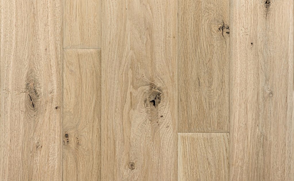 White oak hardwood flooring with hand scraped chalet texture.