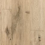 White oak hardwood flooring with hand scraped wire brushed texture.