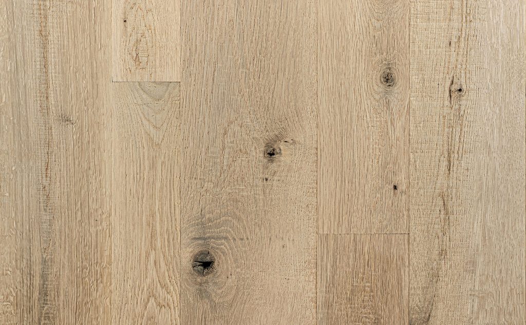 White oak hardwood flooring with skip band texture.